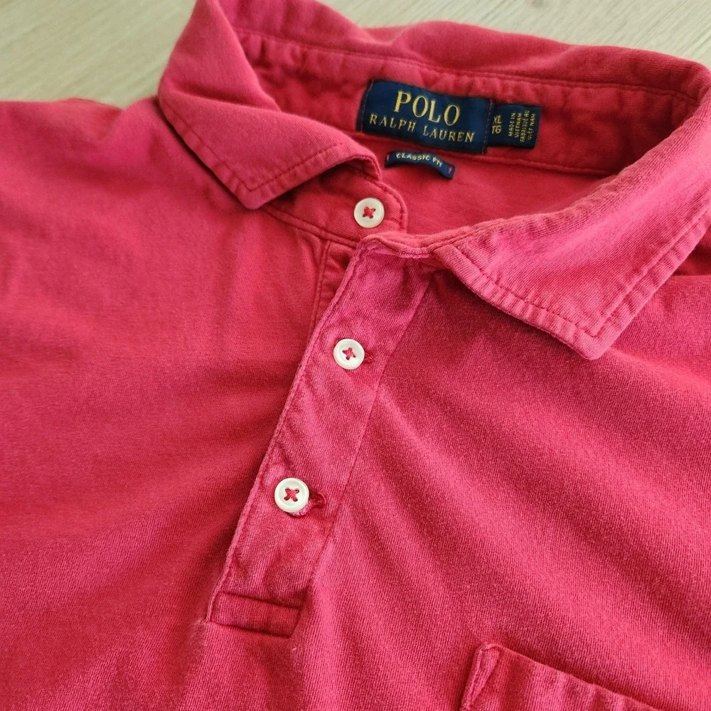 Polo Ralph Lauren Men's Classic Fit Red collar Short Sleeve Polo‎ Shirt XL
